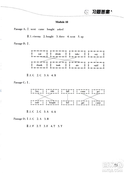 辽宁师范大学出版社2019年暑假乐园四三年级英语阅读人教版版参考答案 辽宁师范大学出版社2019年暑假乐园四三年级英语阅读人教版版参考答案