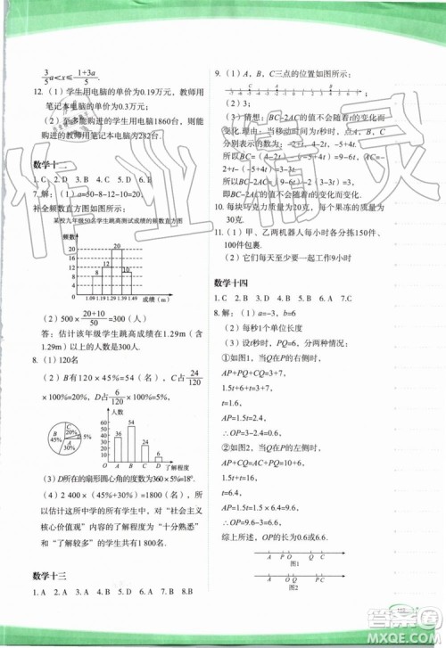 2019年核按钮暑假作业七年级下册合订本参考答案