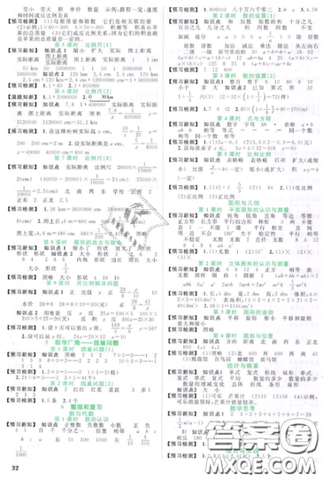 宇轩图书2019阳光同学课时优化作业六年级下册数学人教版参考答案