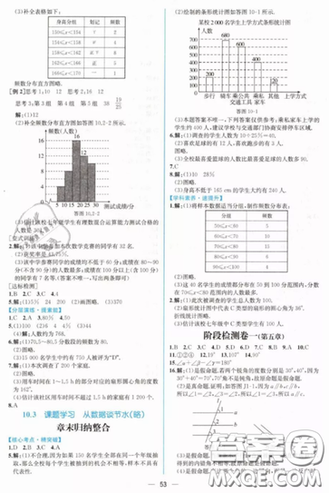 人民教育出版社人教版2019同步学历案课时练七年级数学下册参考答案