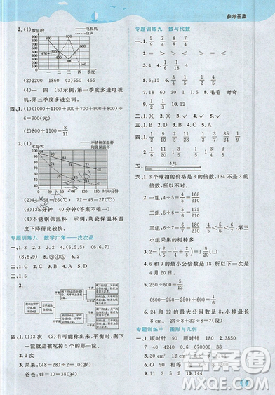 江西教育出版社2019阳光同学暑假衔接5升6五年级数学人教版答案