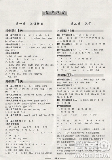 2019全国68所名牌小学小考必备考前冲刺46天语文总复习参考答案 2019全国68所名牌小学小考必备考前冲刺46天语文总复习参考答案