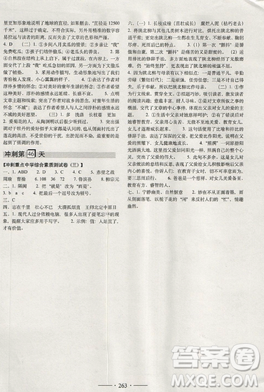 2019全国68所名牌小学小考必备考前冲刺46天语文总复习参考答案 2019全国68所名牌小学小考必备考前冲刺46天语文总复习参考答案