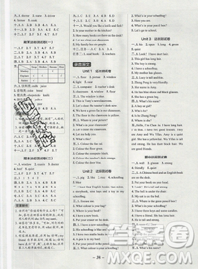 2019年秋小学学霸作业本四年级英语上册人教版答案 2019年秋小学学霸作业本四年级英语上册人教版答案