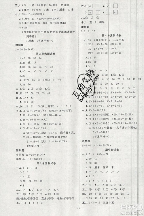 新疆青少年出版社2020新版原创新课堂二年级数学上册人教版答案 新疆青少年出版社2020新版原创新课堂二年级数学上册人教版答案