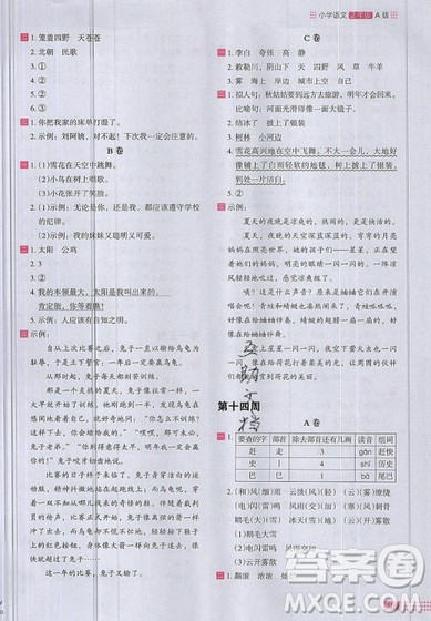 2019秋新版木头马阅读小卷小学语文2年级A版参考答案 2019秋新版木头马阅读小卷小学语文2年级A版参考答案