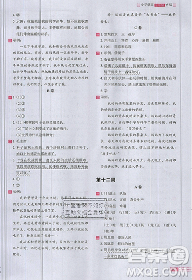 2019秋新版木头马阅读小卷小学语文2年级A版参考答案 2019秋新版木头马阅读小卷小学语文2年级A版参考答案