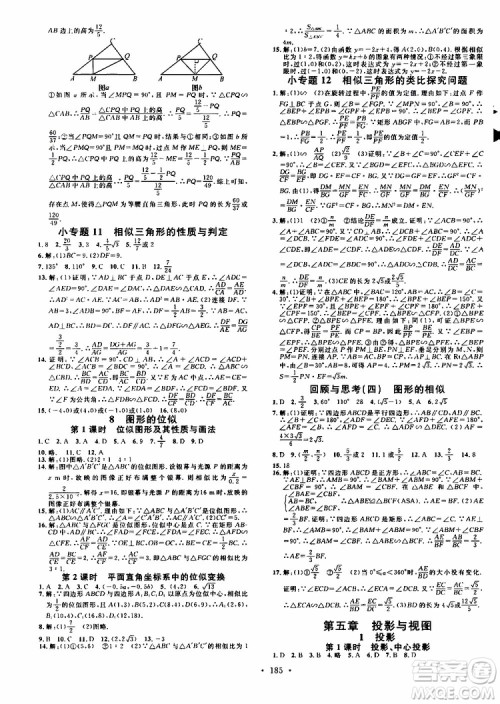 2019年名校课堂九年级上册化学BS北师版河南专版参考答案