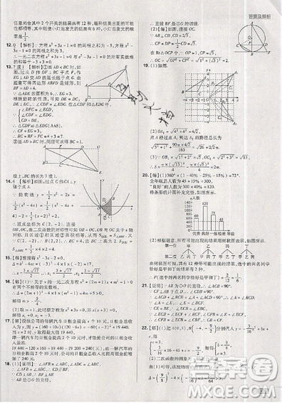 2019新版初中必刷题九年级上册数学RJ版答案