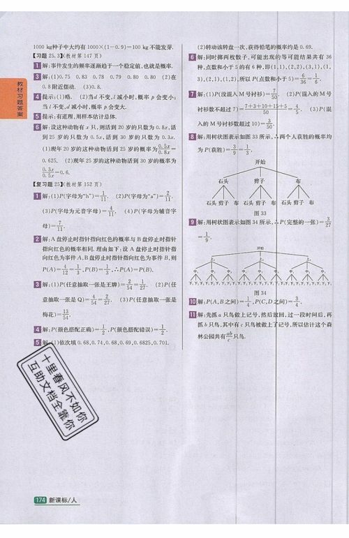 2019年尖子生学案九年级上册数学新课标人教版参考答案