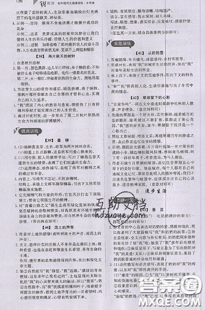 文化发展出版社2019锐阅读初中现代文阅读训练100篇七年级参考答案 文化发展出版社2019锐阅读初中现代文阅读训练100篇七年级参考答案