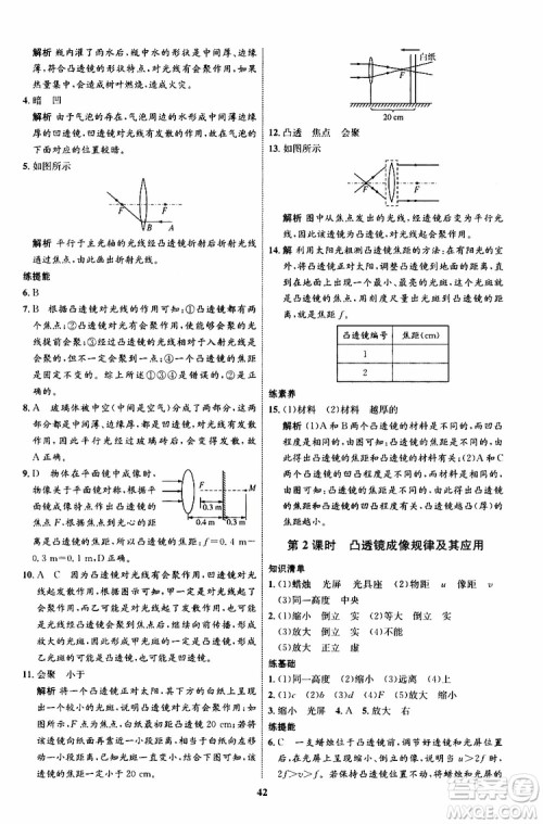 2019年初中同步学考优化设计物理八年级上册HK沪科版参考答案 2019年初中同步学考优化设计物理八年级上册HK沪科版参考答案