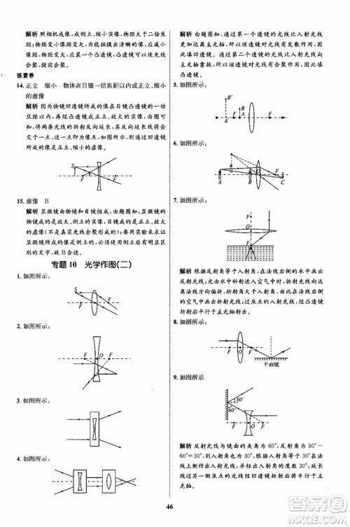 2019年初中同步学考优化设计物理八年级上册HK沪科版参考答案