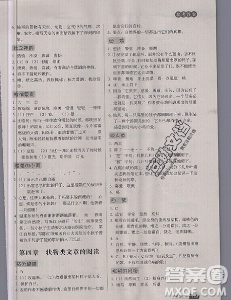 云南美术出版社2019庖丁阅读小学语文阅读巅峰训练5年级文体版参考答案
