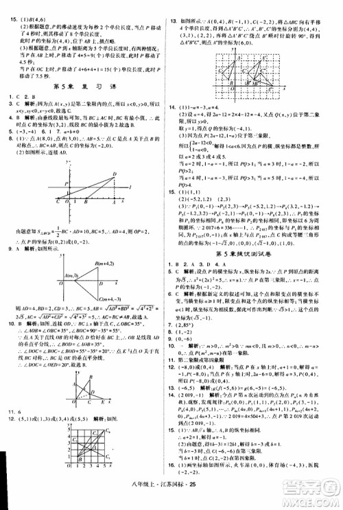 2019年经纶学典学霸题中题八年级上册数学江苏国标修订版参考答案