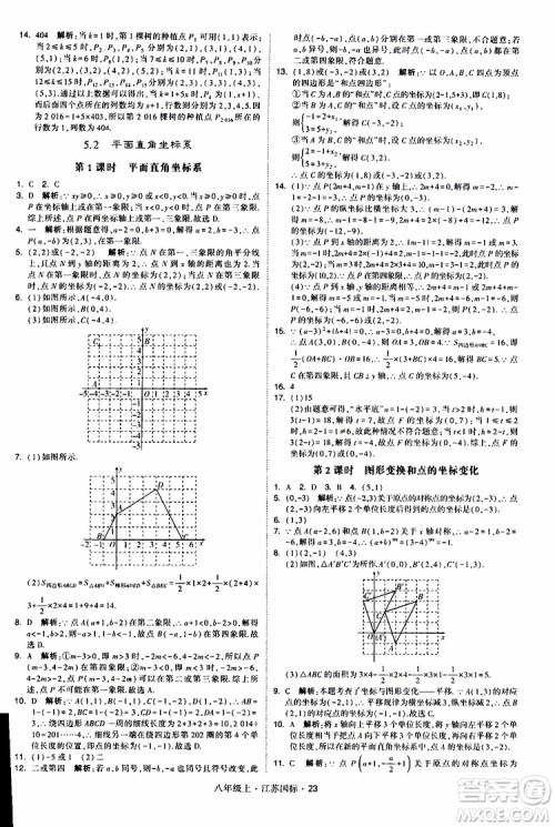 2019年经纶学典学霸题中题八年级上册数学江苏国标修订版参考答案