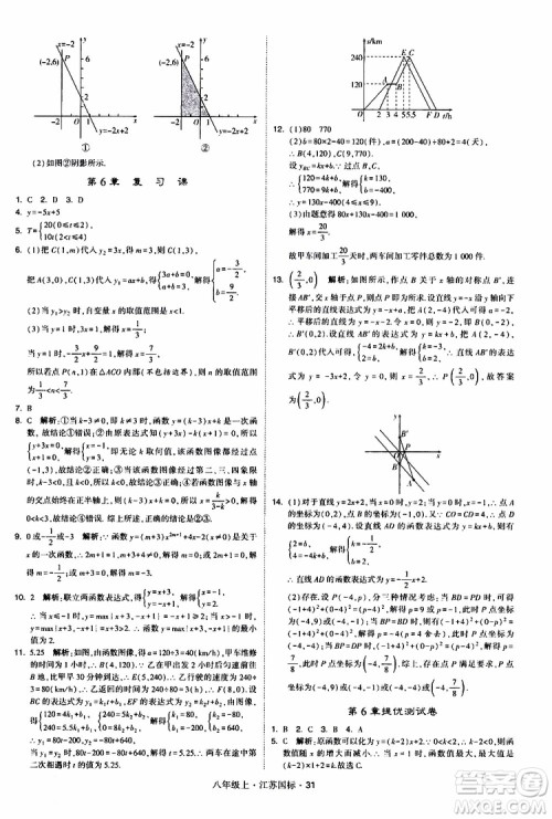 2019年经纶学典学霸题中题八年级上册数学江苏国标修订版参考答案