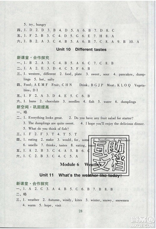 2019南方新课堂金牌学案五年级英语上册教育科学版答案