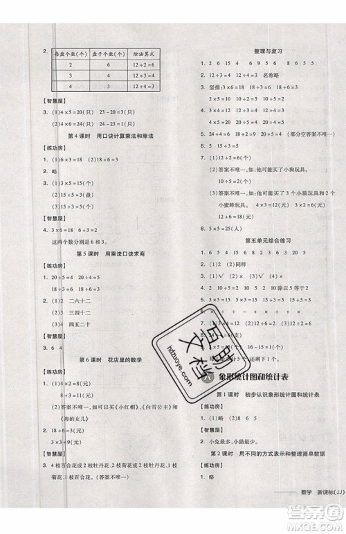 2019秋全品学练考二年级上册数学JJ冀教版参考答案 2019秋全品学练考二年级上册数学JJ冀教版参考答案