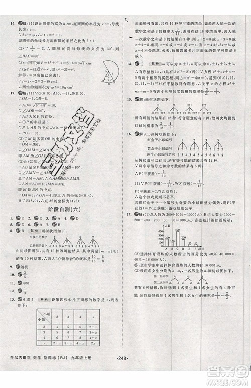 2019年全品大讲堂数学九年级上册人教版RJ参考答案及教材习题答案