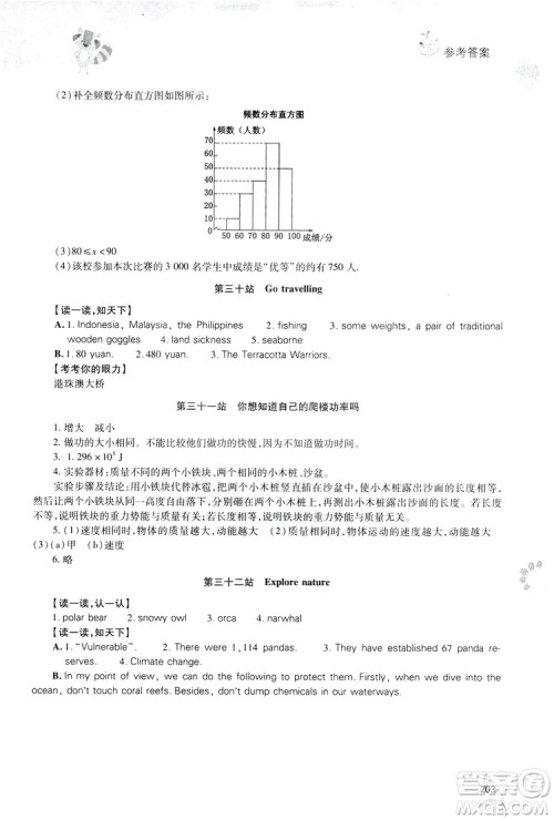 2019新课程暑假作业本八年级综合B版答案