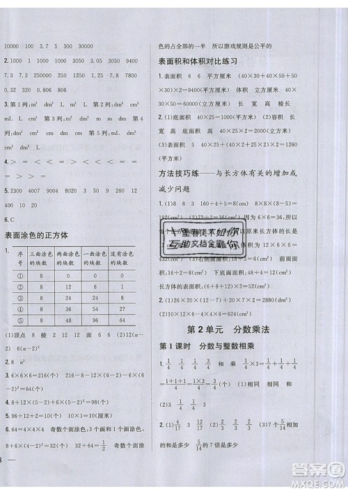 吉林人民出版社2019小学题帮数学六年级上册新课标江苏版参考答案 吉林人民出版社2019小学题帮数学六年级上册新课标江苏版参考答案
