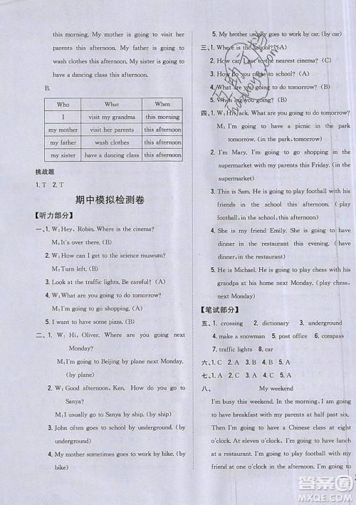 吉林人民出版社2019小学题帮英语六年级上册新课标人教PEP版参考答案 吉林人民出版社2019小学题帮英语六年级上册新课标人教PEP版参考答案