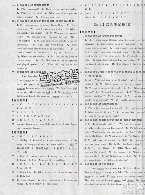 2019新版亮点给力大试卷六年级上册英语苏教版答案 2019新版亮点给力大试卷六年级上册英语苏教版答案