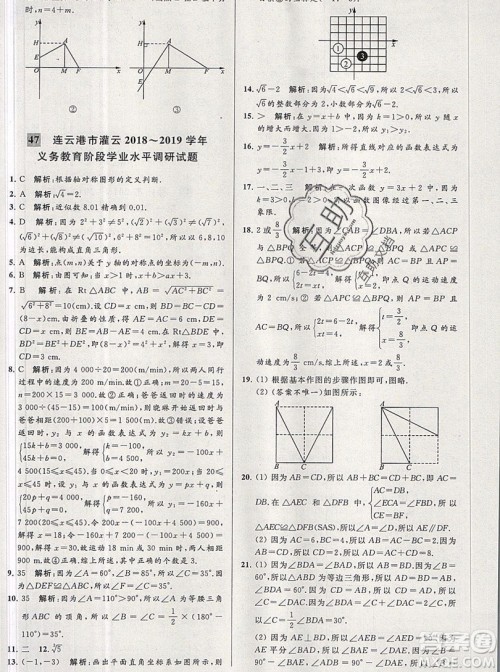 2019年秋亮点给力大试卷八年级上册数学苏教版答案