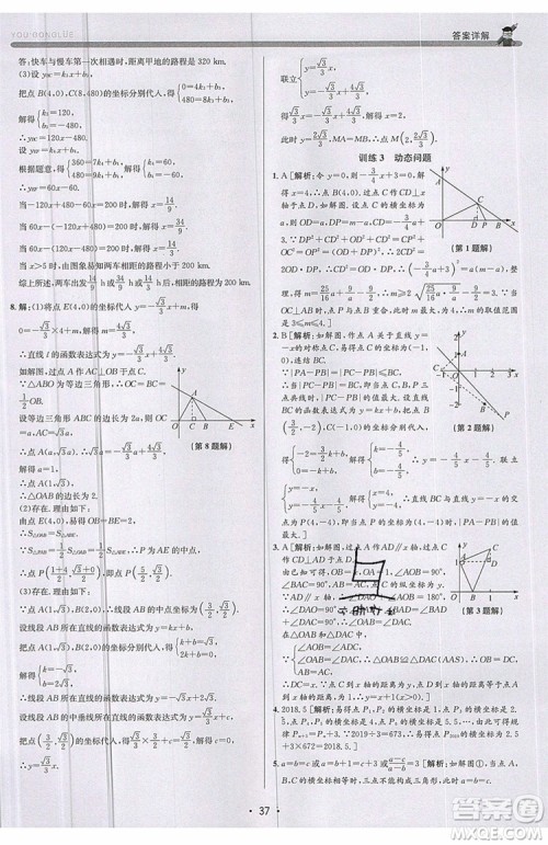 志明教育2019新版优+攻略八年级上册数学ZJ浙教版参考答案