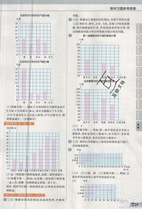 天星教育2019教材帮小学数学四年级上册人教PJ版参考答案