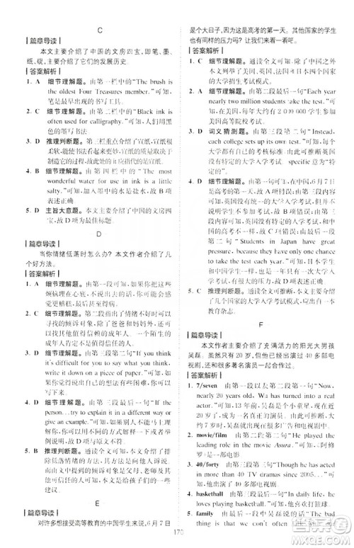 2019星火英语巅峰训练完形填空与阅读理解220篇八年级答案 2019星火英语巅峰训练完形填空与阅读理解220篇八年级答案