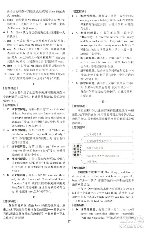 2019星火英语巅峰训练完形填空与阅读理解220篇七年级答案 2019星火英语巅峰训练完形填空与阅读理解220篇七年级答案