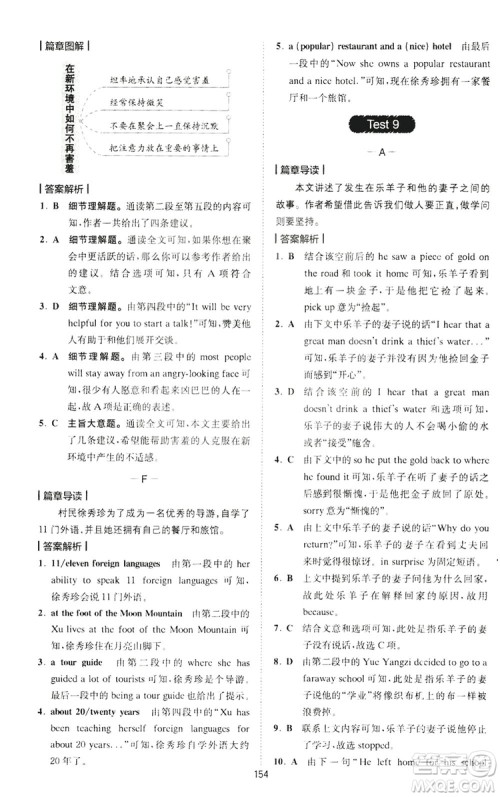 2020星火英语巅峰训练中考完形填空与阅读理解210篇答案 2020星火英语巅峰训练中考完形填空与阅读理解210篇答案