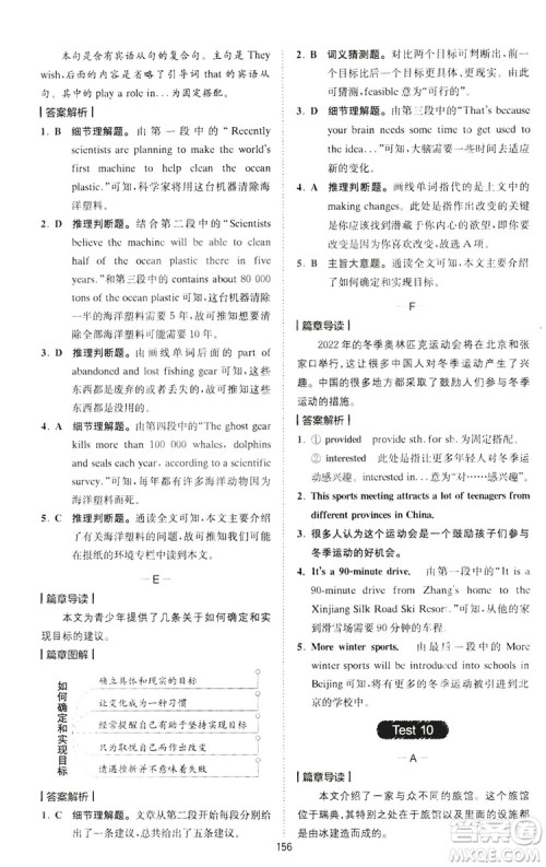 2020星火英语巅峰训练中考完形填空与阅读理解210篇答案 2020星火英语巅峰训练中考完形填空与阅读理解210篇答案