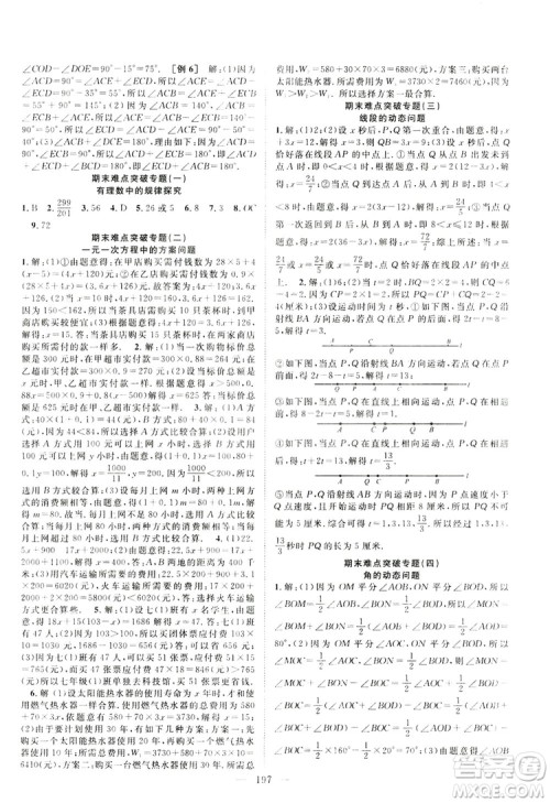 智慧万羽2019名师学案分层进阶学习七年级数学上册答案