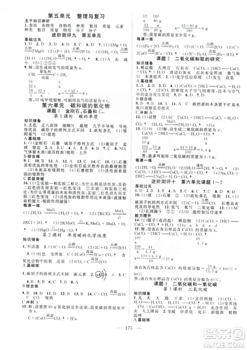 智慧万羽2019名师学案分层进阶学习九年级化学上册答案