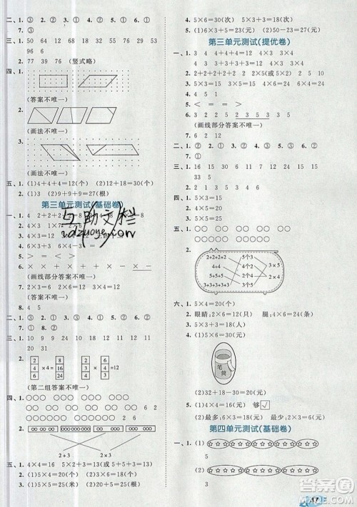 西安出版社小儿郎2019曲一线53全优卷小学数学二年级上册苏教SJ版参考答案 西安出版社小儿郎2019曲一线53全优卷小学数学二年级上册苏教SJ版参考答案