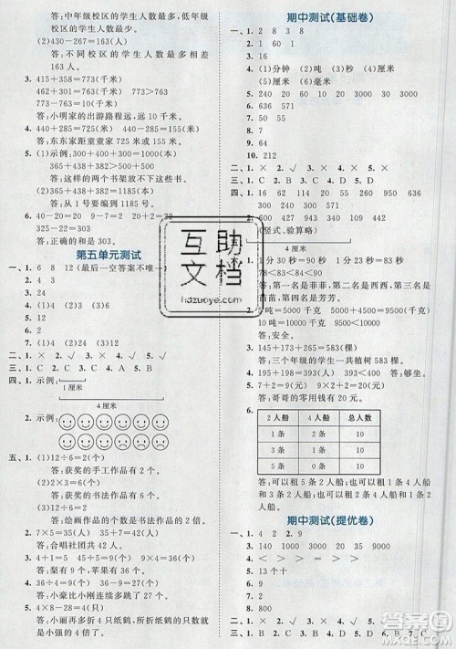 西安出版社小儿郎2019曲一线53全优卷小学数学三年级上册人教RJ版答案 西安出版社小儿郎2019曲一线53全优卷小学数学三年级上册人教RJ版答案