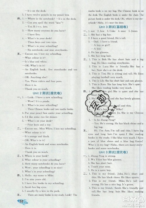 西安出版社小儿郎2019曲一线53全优卷小学英语四年级上册人教RP版答案 西安出版社小儿郎2019曲一线53全优卷小学英语四年级上册人教RP版答案