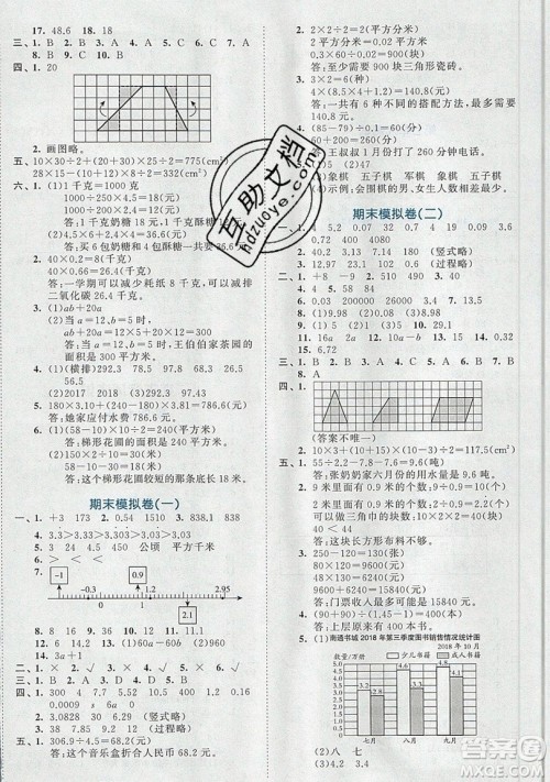 西安出版社小儿郎2019曲一线53全优卷小学数学五年级上册苏教SJ版参考答案