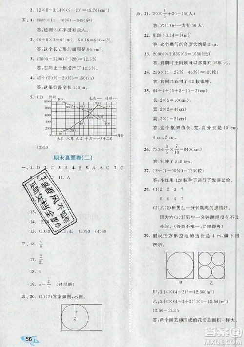西安出版社小儿郎2019曲一线53全优卷小学数学六年级上册北师大BSD版答案 西安出版社小儿郎2019曲一线53全优卷小学数学六年级上册北师大BSD版答案