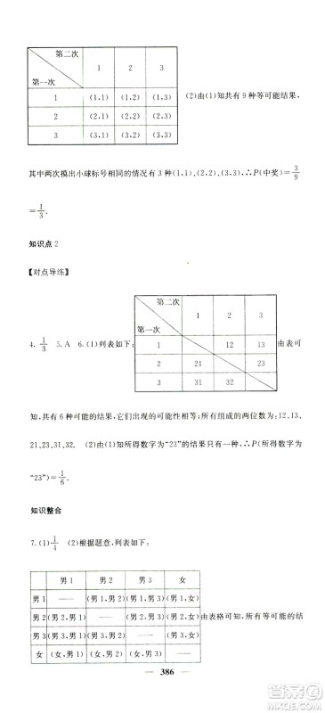 2019名校课堂内外九年级数学全一册人教版答案
