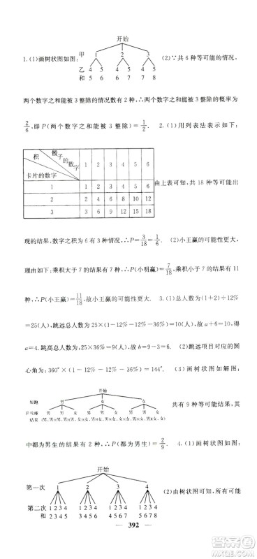 2019名校课堂内外九年级数学全一册人教版答案
