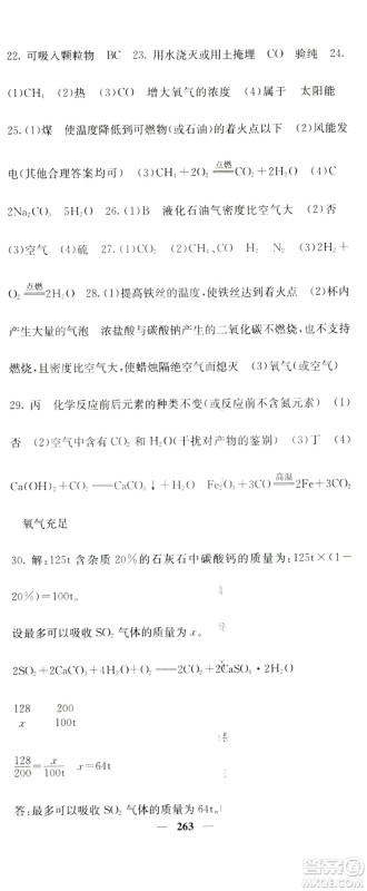名校课堂内外2019九年级全一册化学人教版答案