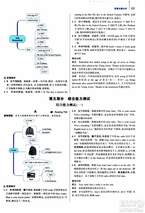 曲一线2020版53英语150加50篇英语阅读理解七年级参考答案