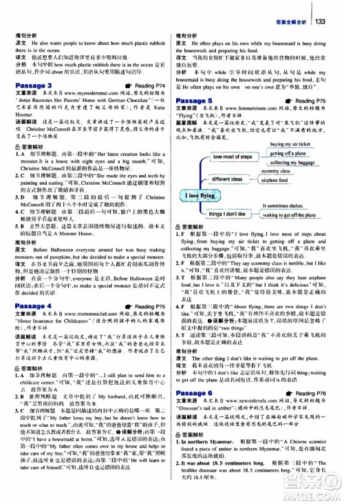 曲一线2020版53英语150加50篇英语阅读理解八年级通用版参考答案