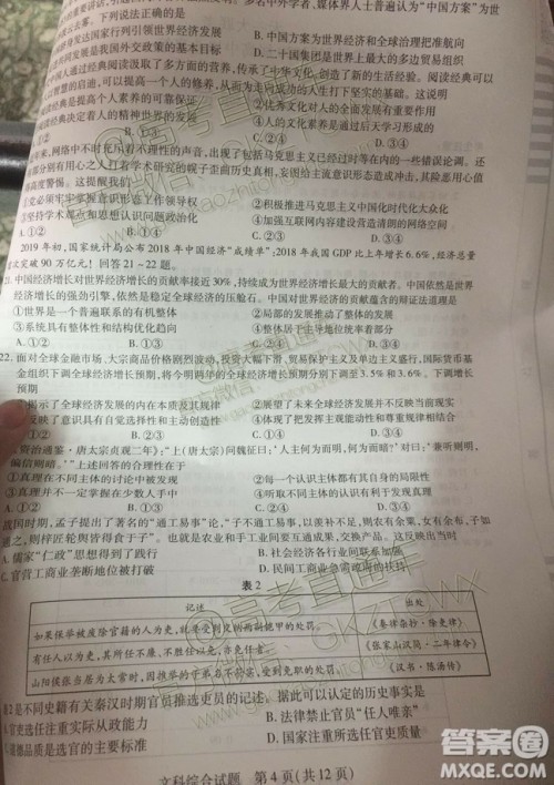 天一大联考顶尖计划2020届高中毕业班第一次考试文理综试题及答案 天一大联考顶尖计划2020届高中毕业班第一次考试文理综试题及答案