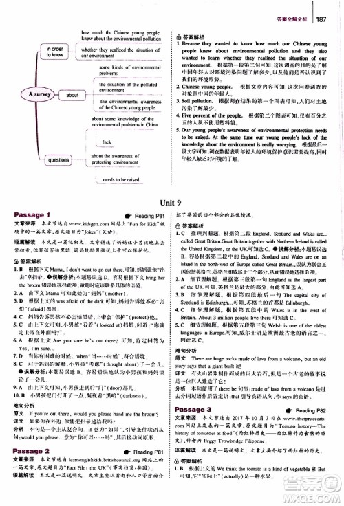 曲一线2020版53英语中考英语完形填空与阅读理解150+50篇通用版参考答案