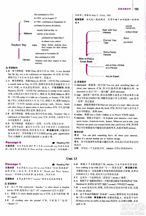 曲一线2020版53英语中考英语完形填空与阅读理解150+50篇通用版参考答案